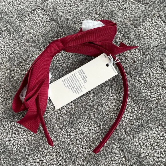 NWT Janie and Jack Burgundy Bow Headband - Picture 3 of 3